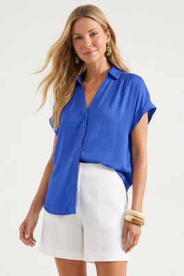 Breezy Button Down-Royal