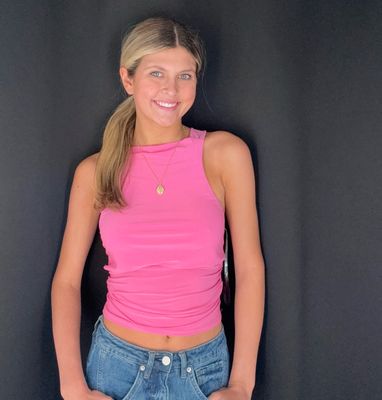 Scarlet Drape Halter Top-Pink