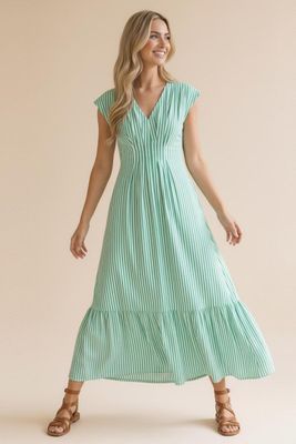 Rochelle Stripe Maxi-Green