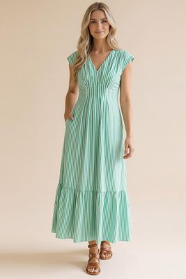 Rochelle Stripe Maxi-Green