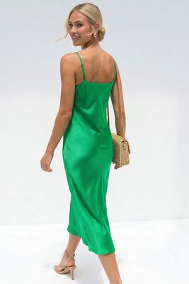 Hallie Slip Dress-Green