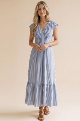 Rochelle Stripe Maxi-Blue