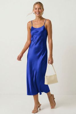 Hallie Slip Dress-Blue