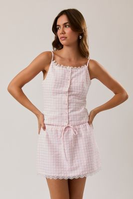 Leah Gingham Set-Pink