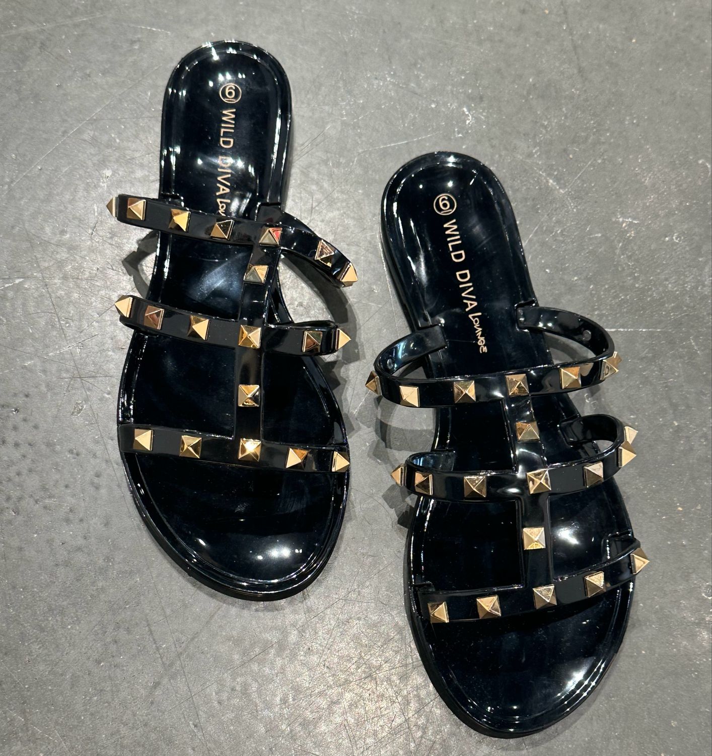 Callie Studded Jelly-Blk
