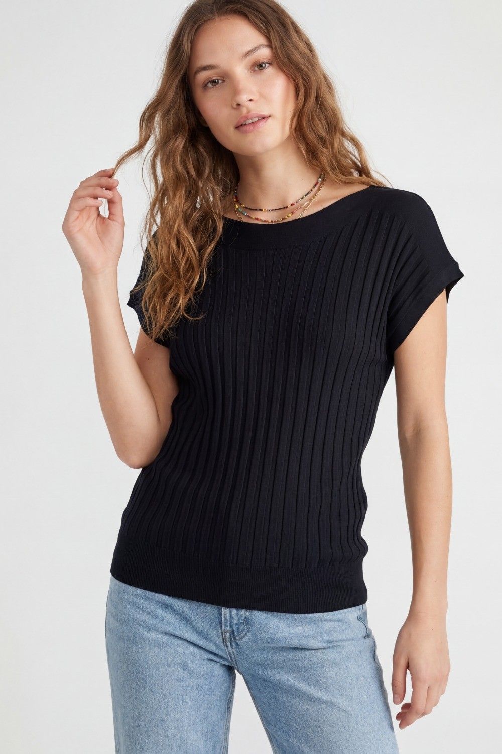 Ruby Ribbed Sweater-Blk