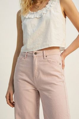 Dusty Pink Wide Leg Jean