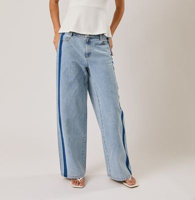 Low Rise Washed Stripe Jean