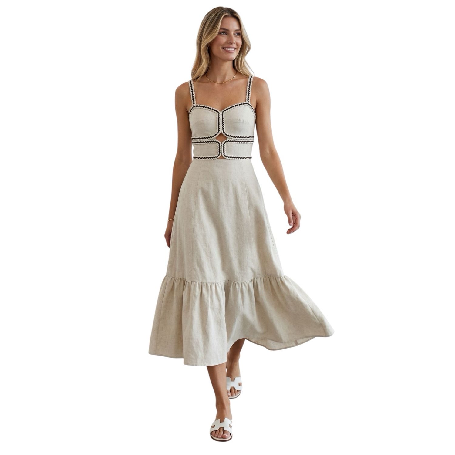 Jamicia Midi Dress-Natural