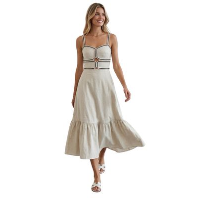 Jamicia Midi Dress-Natural