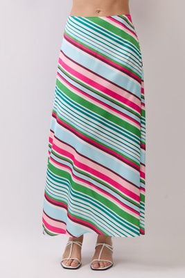 Silky Stripe Maxi Skirt