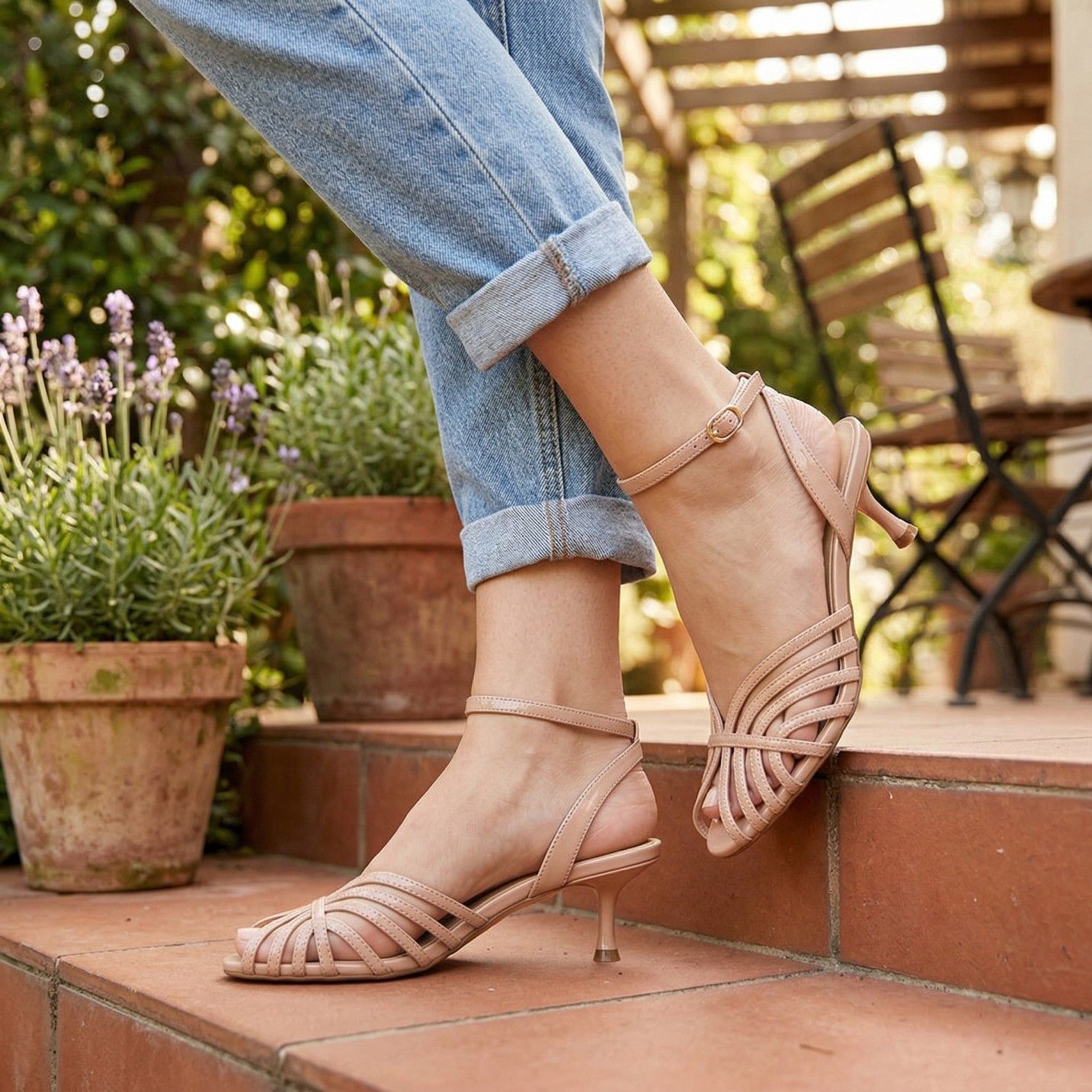 Jazzy Kitten Heel-Nude