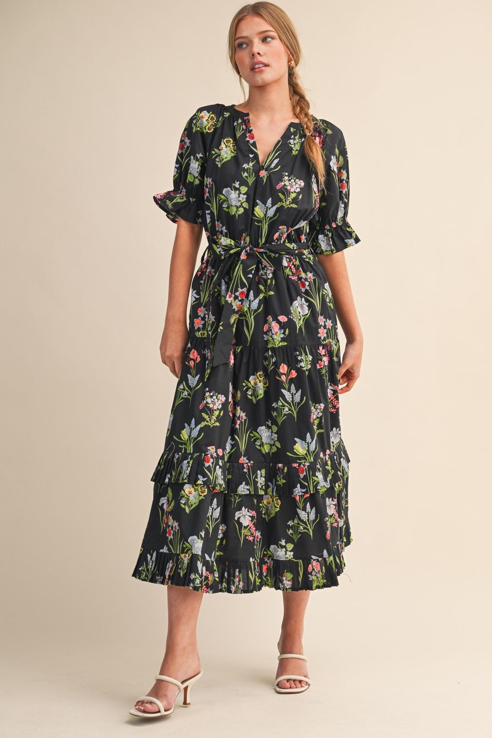 Mystic Garden Maxi Dress-Blk