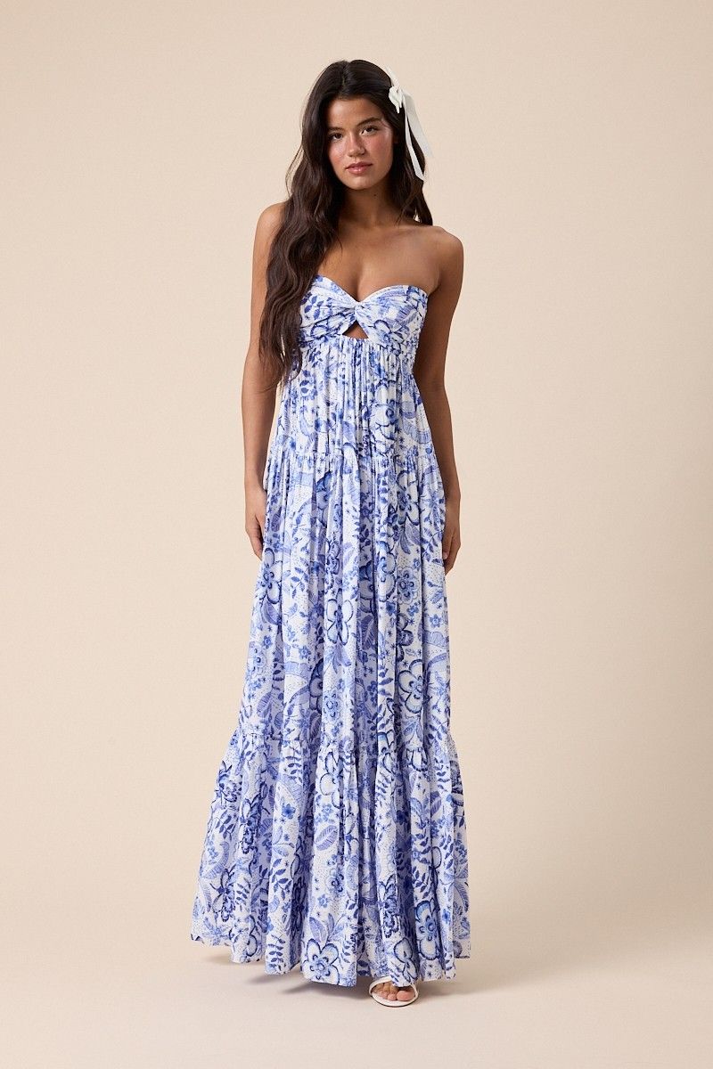 Bohemian Blue Twisted Maxi