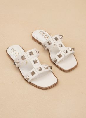 White Studded Slide
