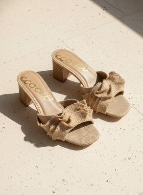 Raffia Ruffle Heel