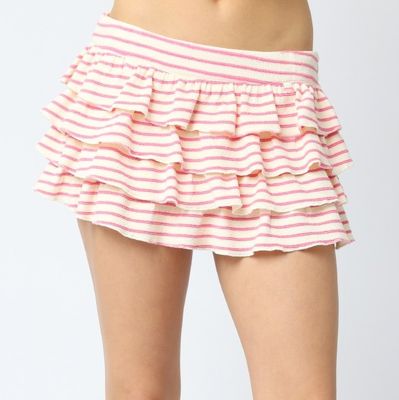 Leah Lo Rise Stripe Skort-Pink