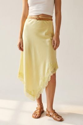 Lacy Satin Skirt-Yellow