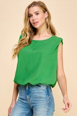 Breanne Sleeveless Top-Green