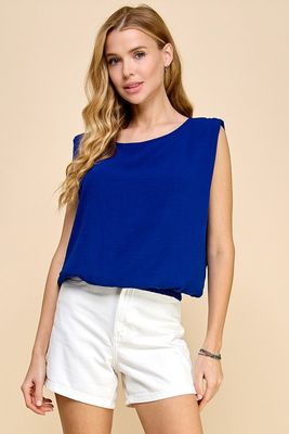 Breanne Sleeveless Top-Blue