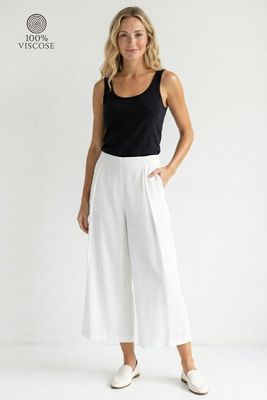 Pleated Culotte-Wht