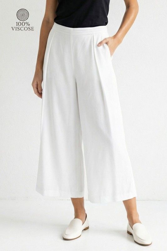 Pleated Culotte-Wht
