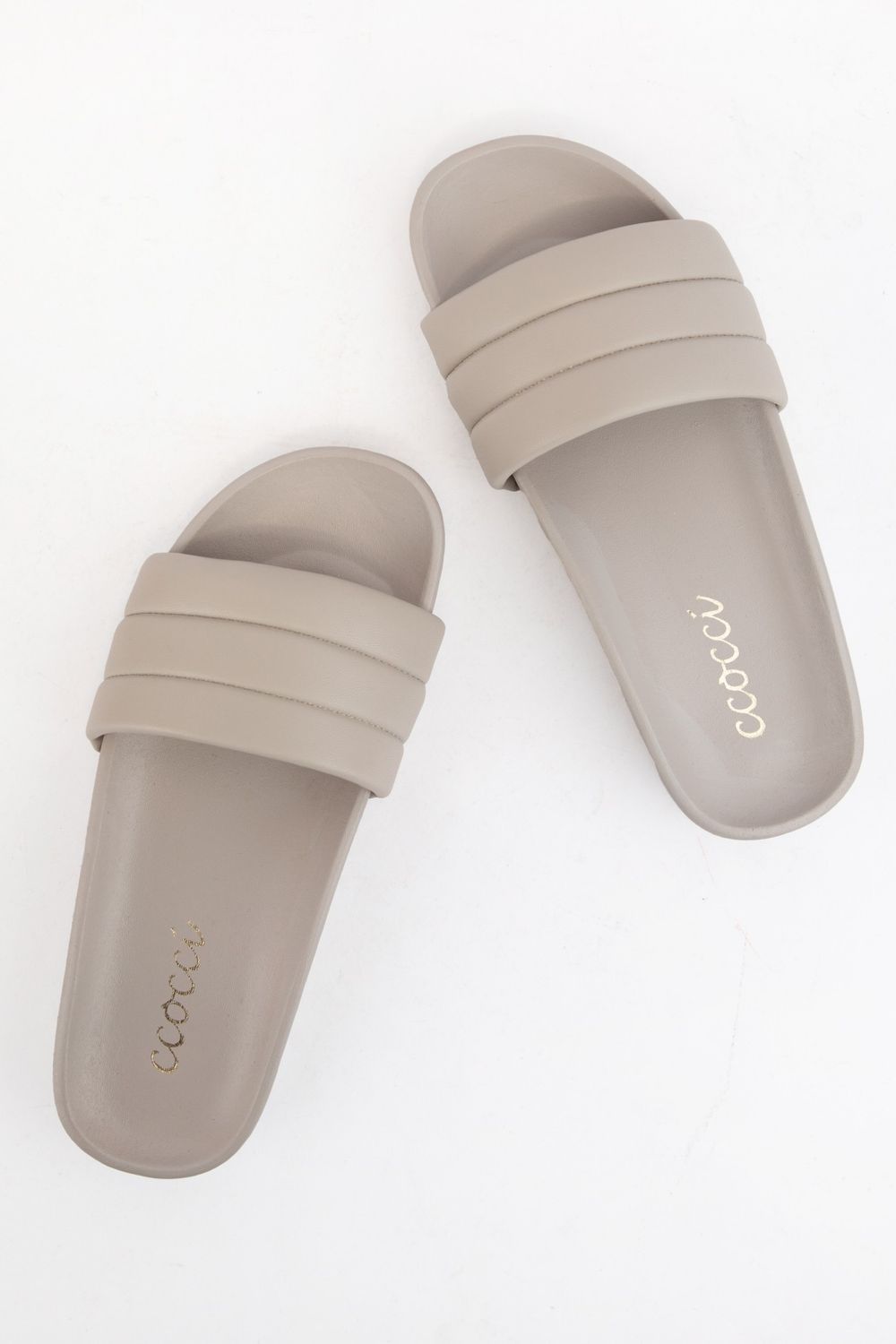 Dotty Puffy Slide-Grey