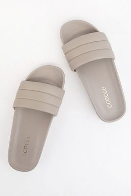 Dotty Puffy Slide-Grey