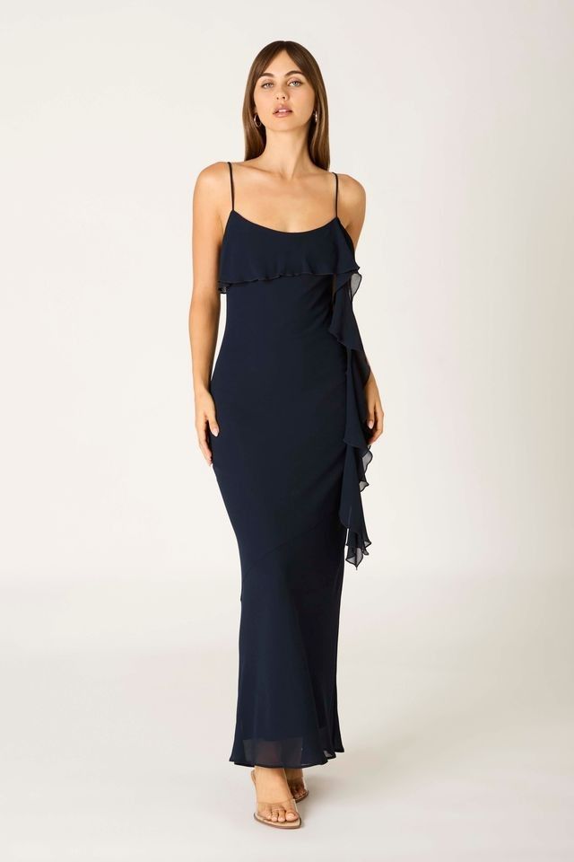 Lauren Scarf Detail Maxi-Navy
