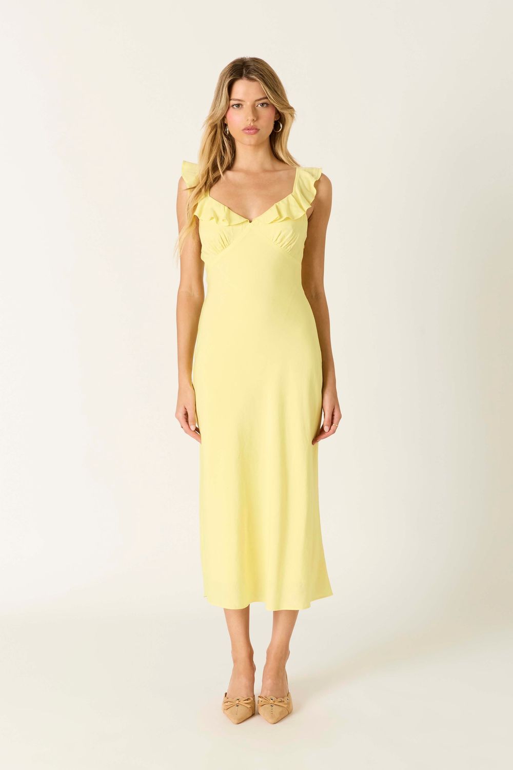 Lemon Yellow Ruffle Maxi