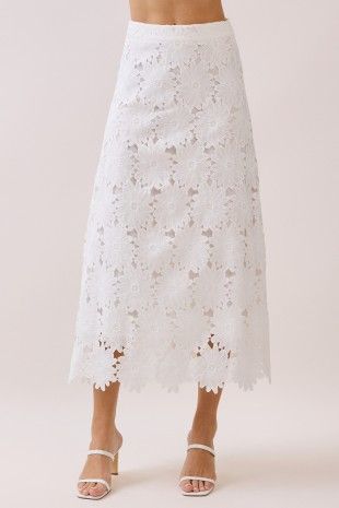 Lotta Lace Maxi Skirt-Wht