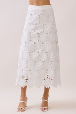 Lotta Lace Maxi Skirt-Wht