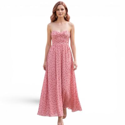 Pinky Dots Maxi Dress