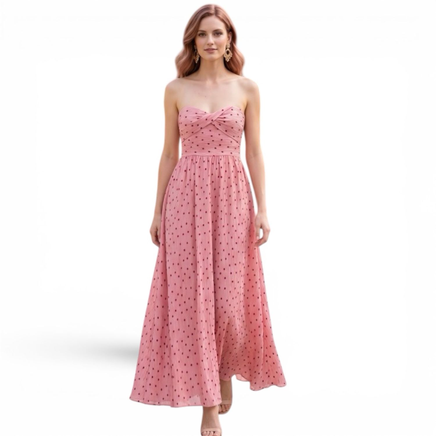 Pinky Dots Maxi Dress