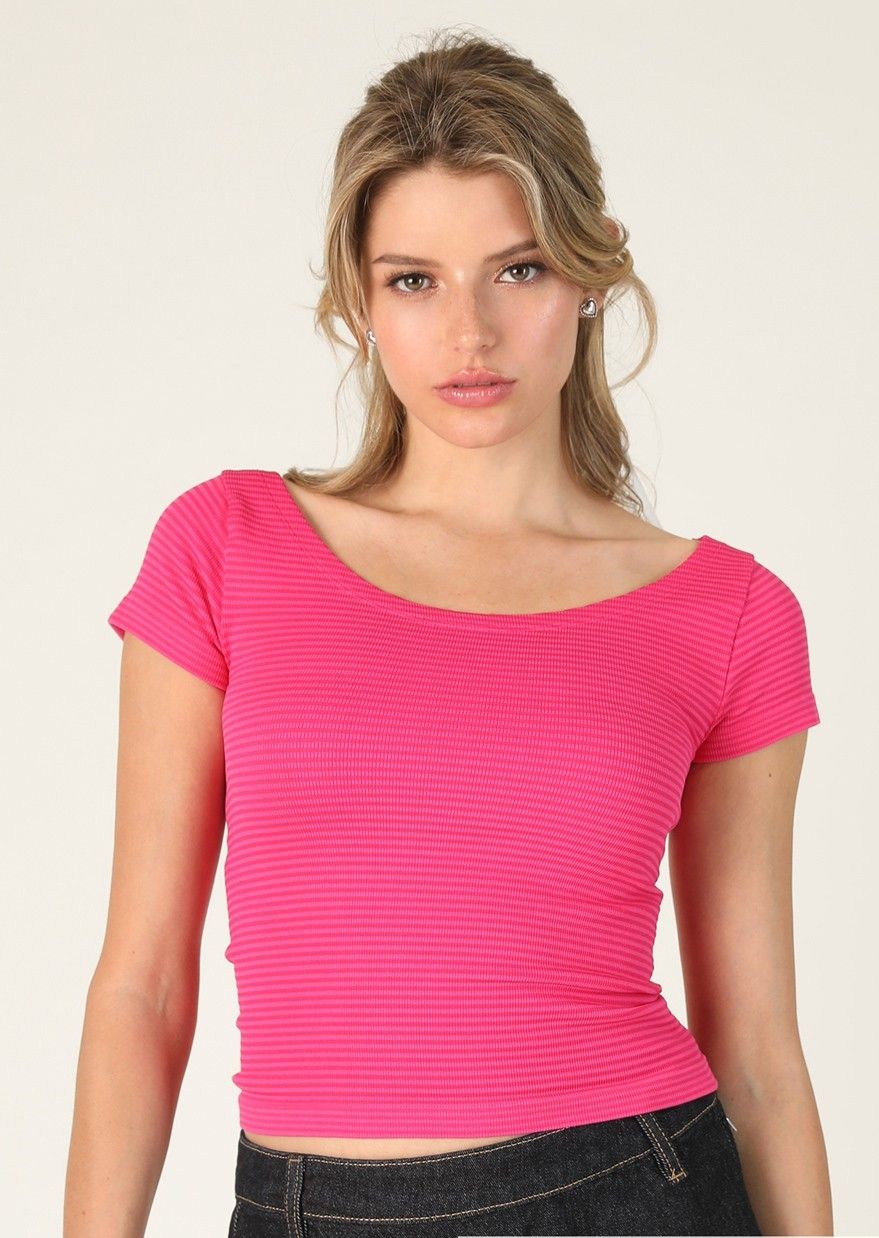 Tonal Stripe Tee-Aloha