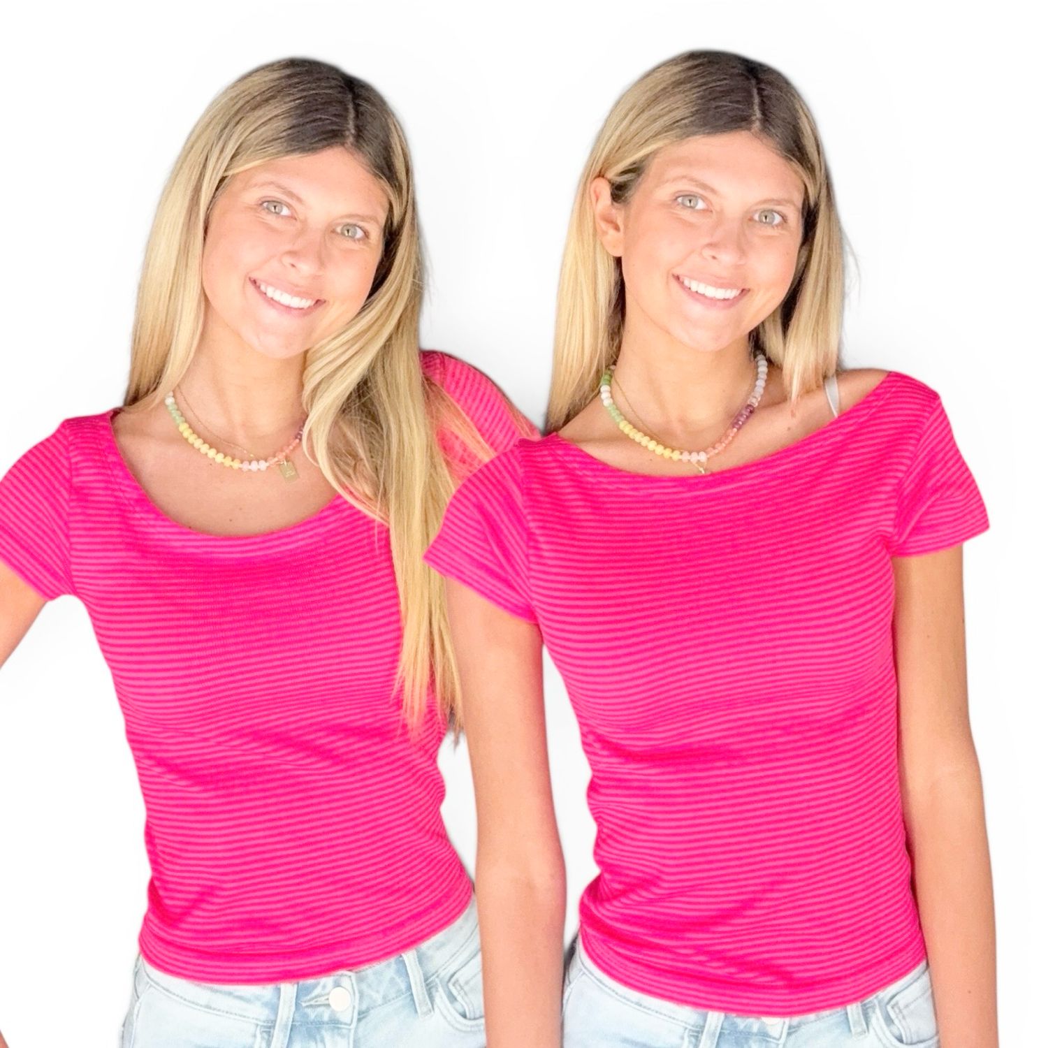 Tonal Stripe Tee-Aloha
