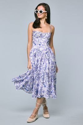 Boho Blu Midi Dress
