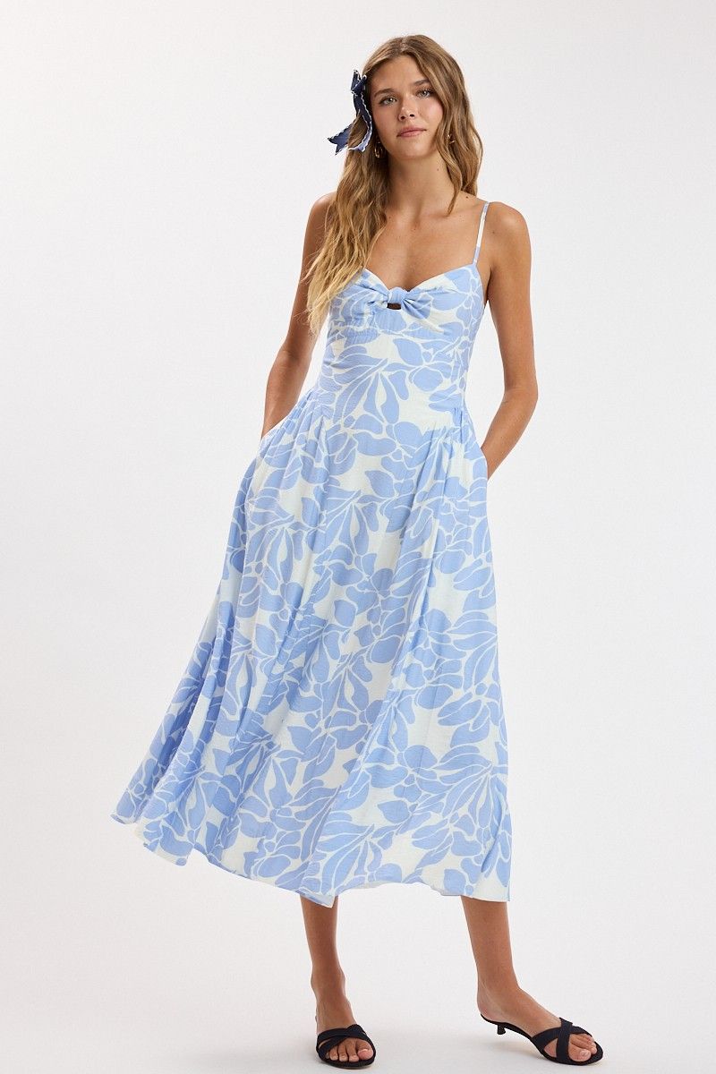 Blue Romantic Midi Dress