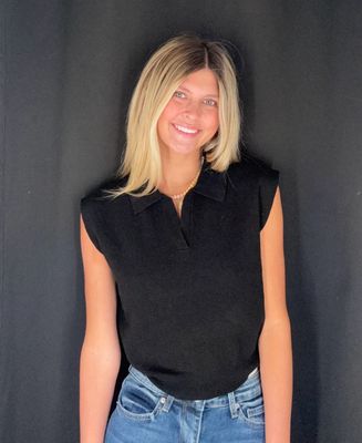 Heidi Polo Sweater-Black
