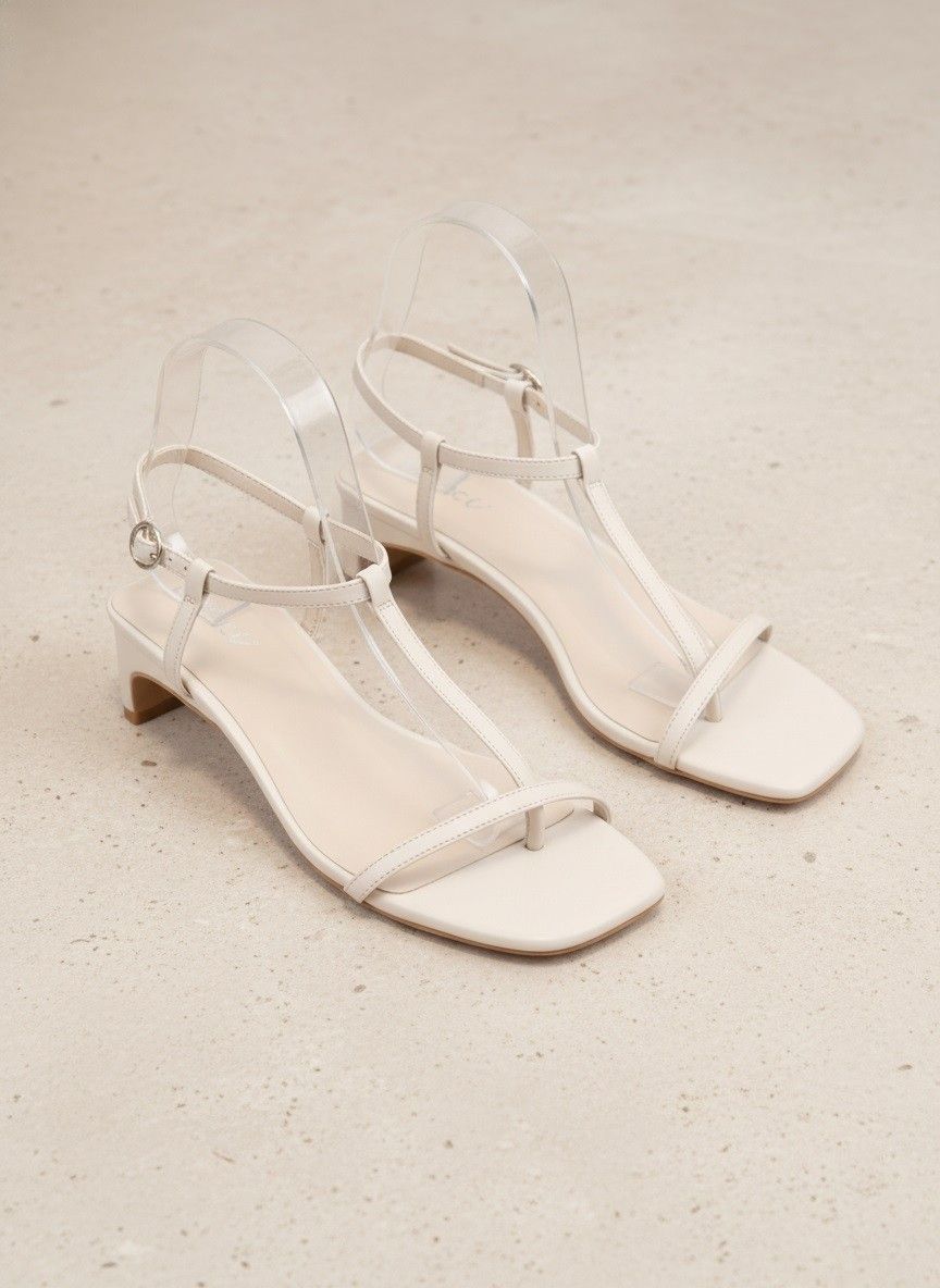 Mia Strappy Heel-Cream