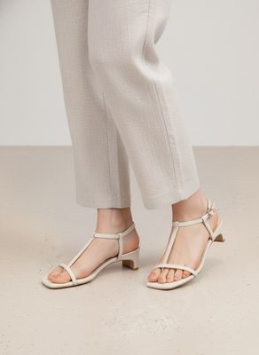 Mia Strappy Heel-Cream