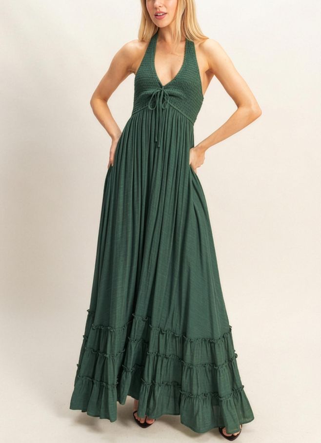 Laura Halter Maxi Dress-Green