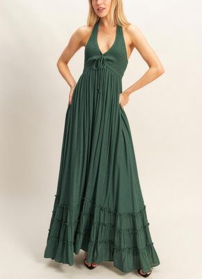 Laura Halter Maxi Dress-Green