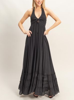 Laura Halter Maxi Dress-Blk