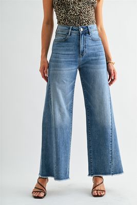 Muted Hi Rise Twist Seam Wide Leg