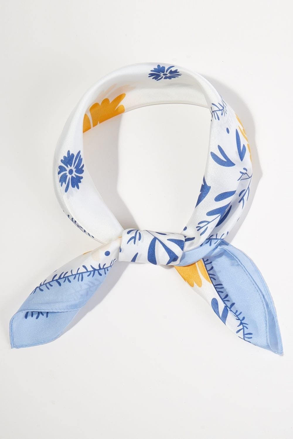 Blue Yellow Floral Scarf