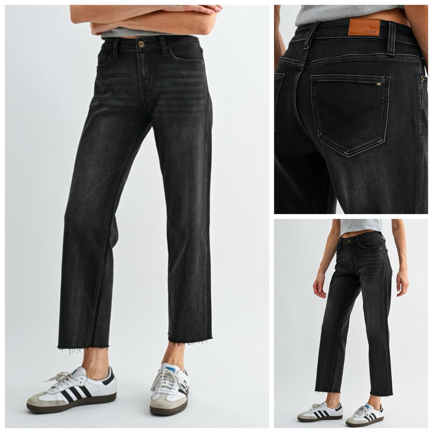 Cave Black Midrise Straight Crop