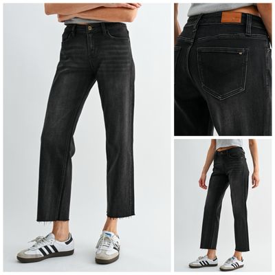 Cave Black Midrise Straight Crop