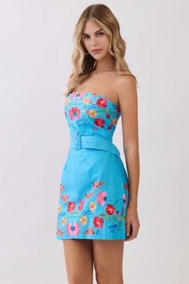Tera Floral Strapless Dress