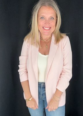 Blush Rouched Blazer